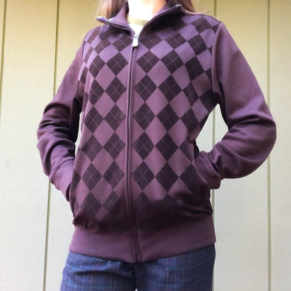 Ben Sherman Brown Argyle Full Zip Cardigan - Picture 1 of 8